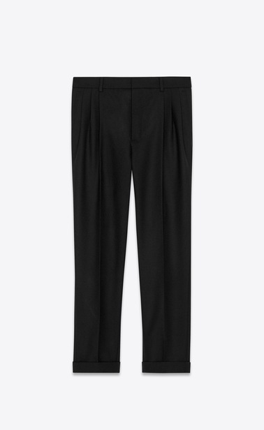 pleated pants in wool gabardine